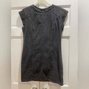 Zara Black Denim Dress (Size Large)